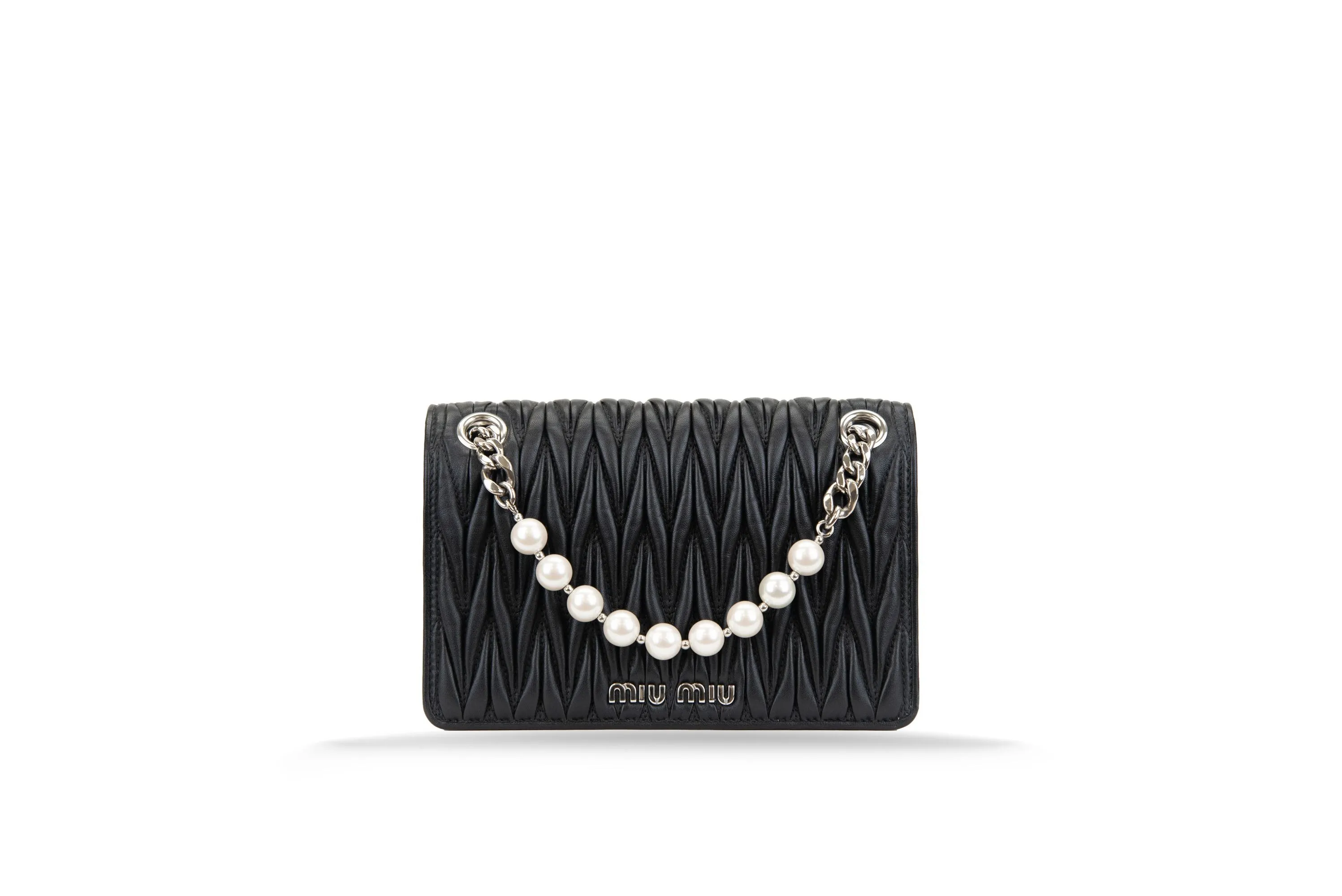 MIU MIU Matelasse Pearl 5BP065 F0002 Shoulder Bag