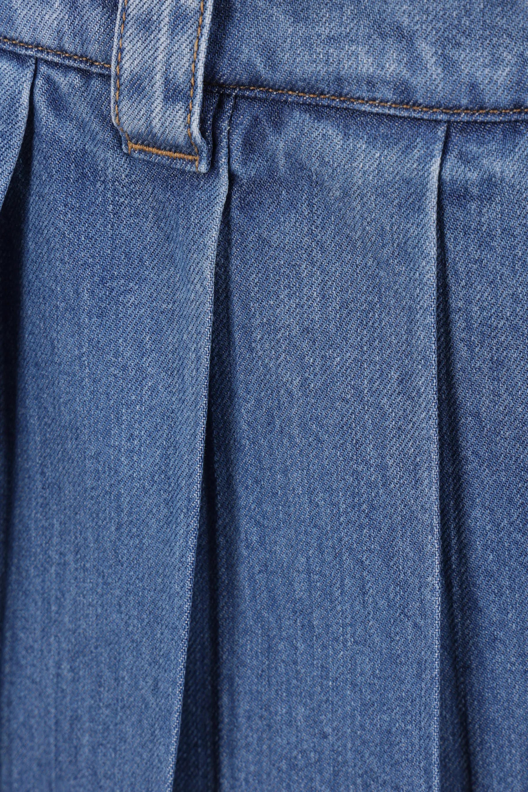  MIU MIU minigonna plissé in denim ricamo logo 