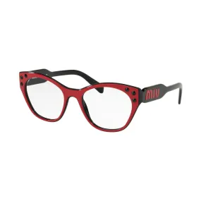   Miu Miu MU 02RV Core Collection 1051O1 Lampone Superiore Su Nero | Occhiale Da Vista Donna 