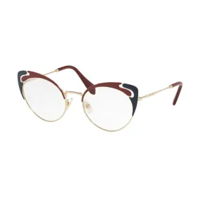   Miu Miu MU  50RV - HB51O1 Oro Pallido / Granato / Blu | Occhiale Da Vista Donna 